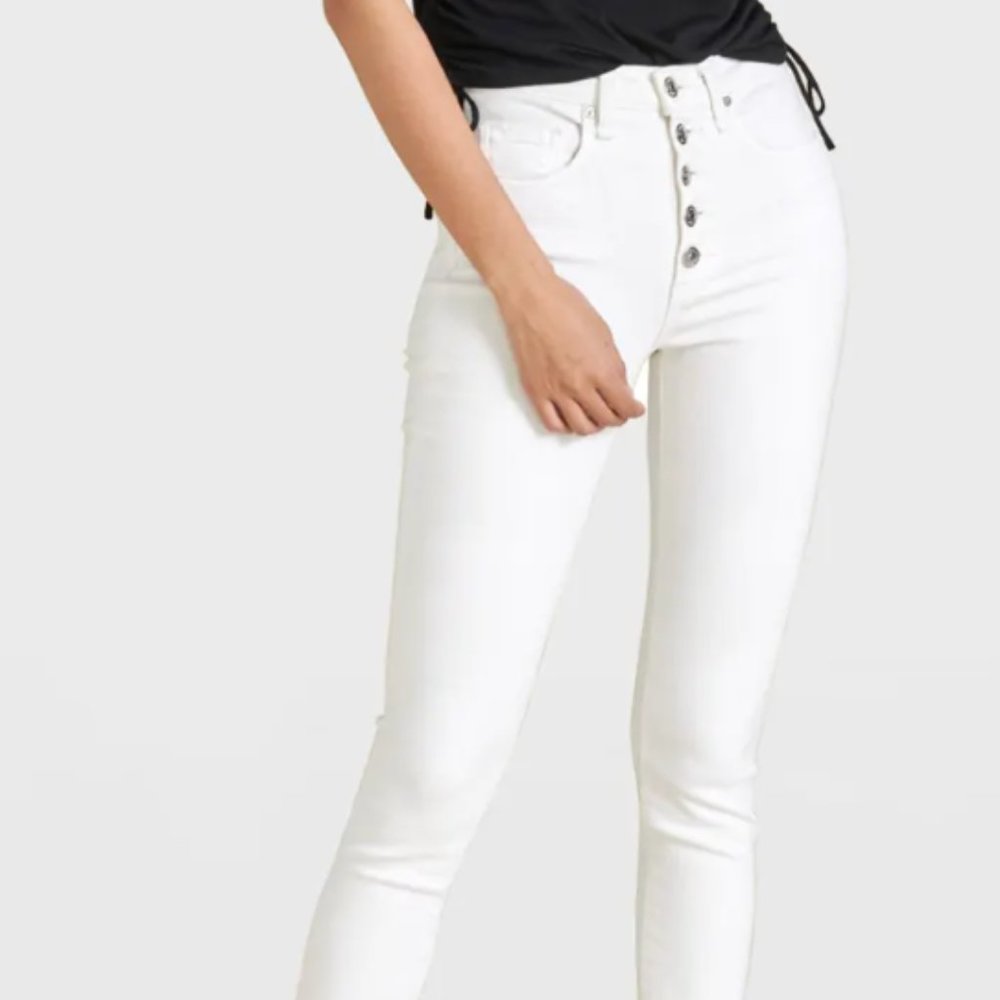 Veronica Beard Debbi High Rise Skinny Jeans White Sz 27
